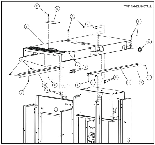 Top Side Panel (1 of 2) Assembly Parts for MAXI-POWER 25 (48-000001 and UP) by Allmand