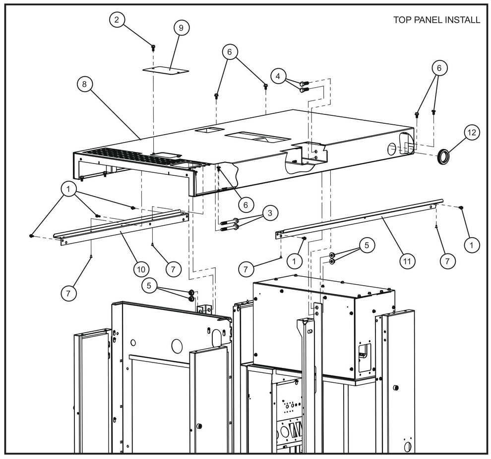 Top Side Panel (1 of 2) Assembly Parts for MAXI-POWER 25 (48-000001 and UP) by Allmand
