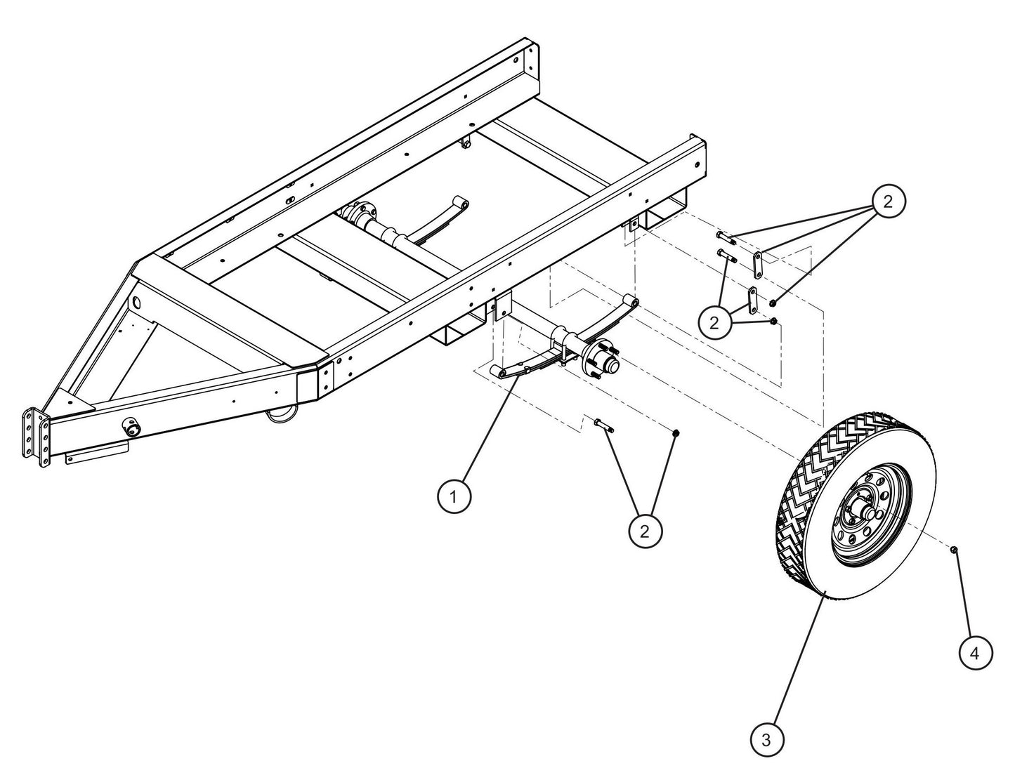 Axle and Wheels Assembly Parts for MAXI-POWER 25 (48-000001 and UP) by Allmand