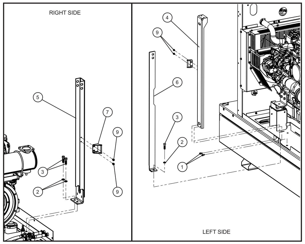 Left and Right Side Door Latch Brackets Assembly Parts for MAXI-POWER 25 (48-000001 and UP) by Allmand