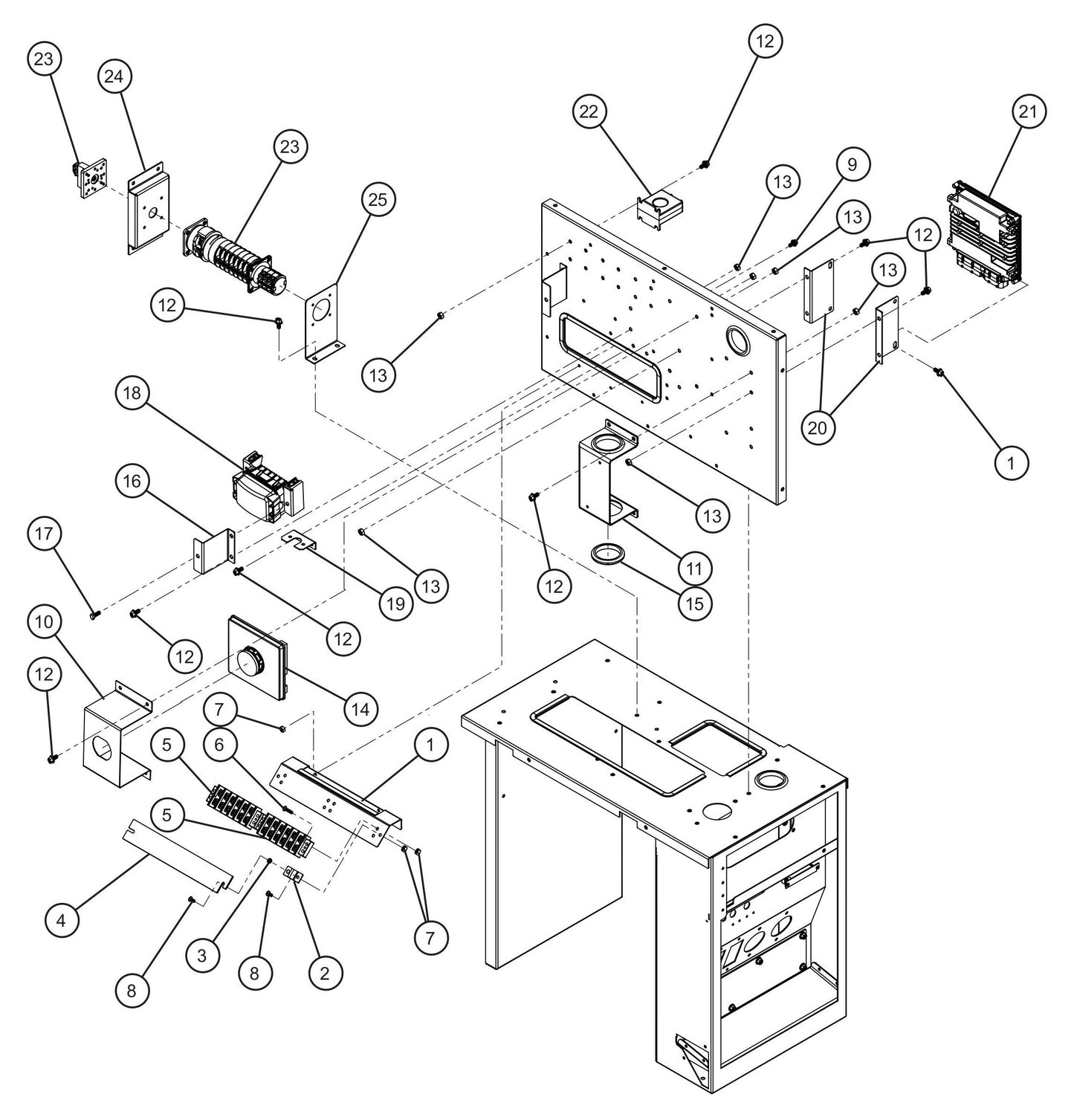 Control Box Interior Assembly Parts for MAXI-POWER 25 (48-000001 and UP) by Allmand