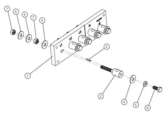 Connection Lug Plate Assembly Parts for MAXI-POWER 25 (48-000001 and UP) by Allmand