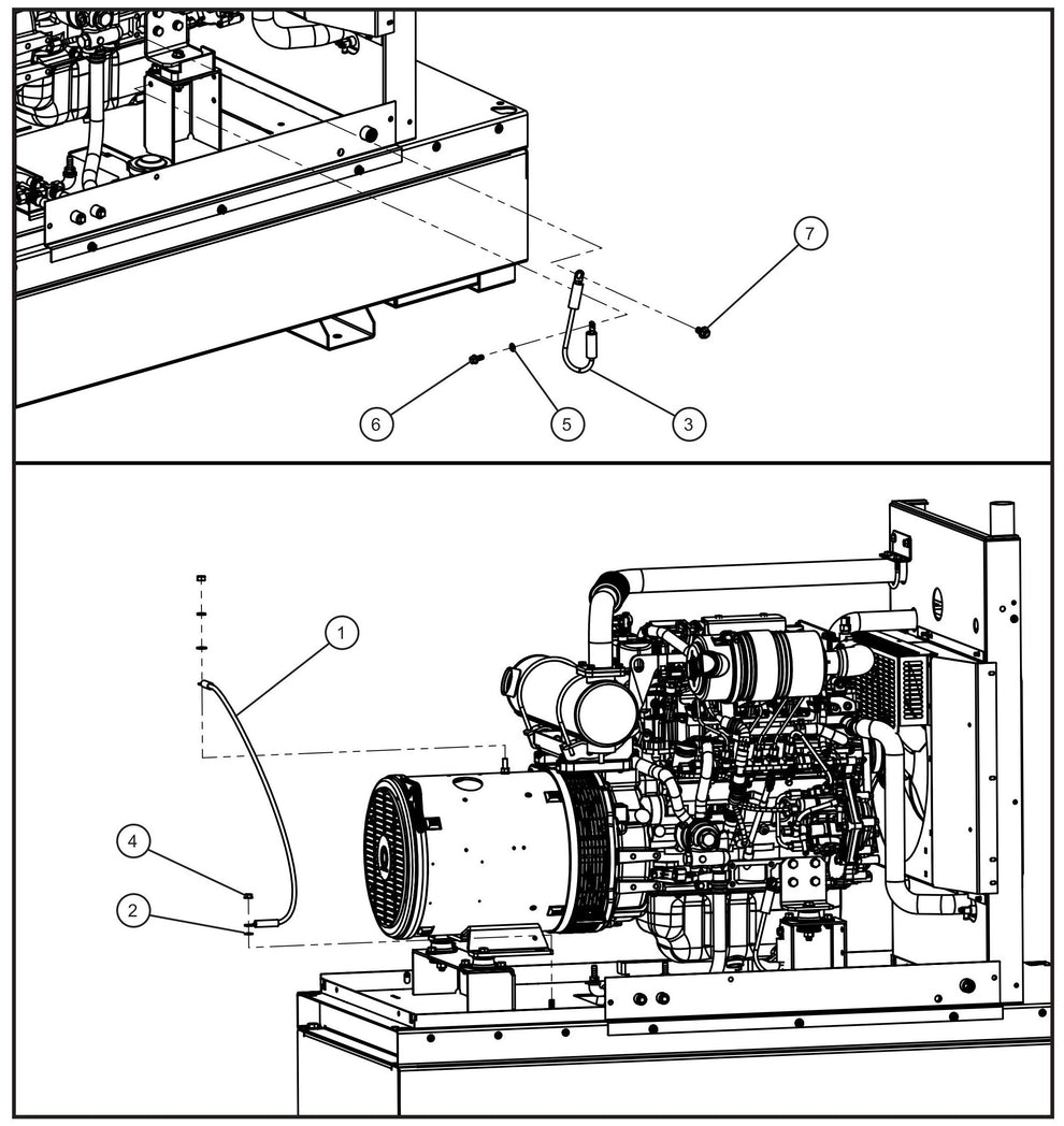 Engine and Generator Ground Wiring Assembly Parts for MAXI-POWER 25 (48-000001 and UP) by Allmand