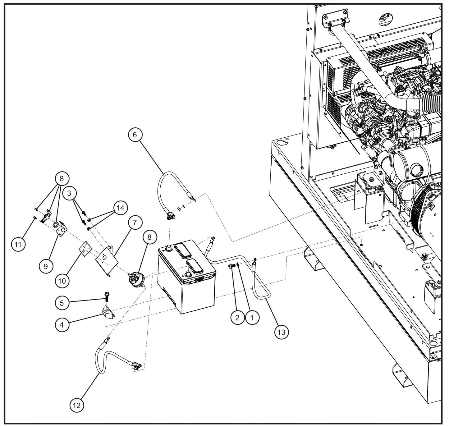 Battery Disconnect Group Assembly Parts for MAXI-POWER 25 (48-000001 and UP) by Allmand