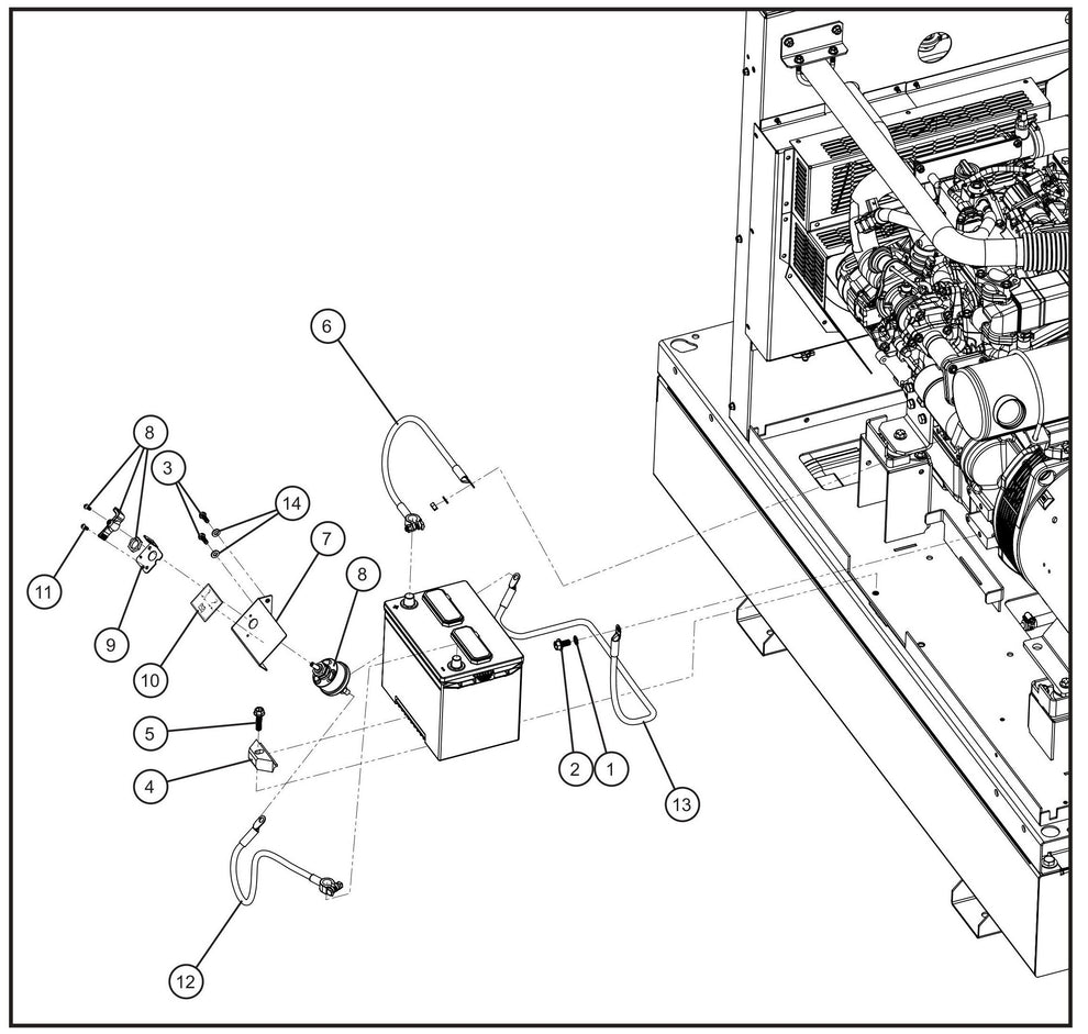 Battery Disconnect Group Assembly Parts for MAXI-POWER 25 (48-000001 and UP) by Allmand