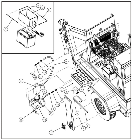 Block Heater, Battery Heater and Charger Assembly Parts for MAXI-POWER 25 (48-000001 and UP) by Allmand