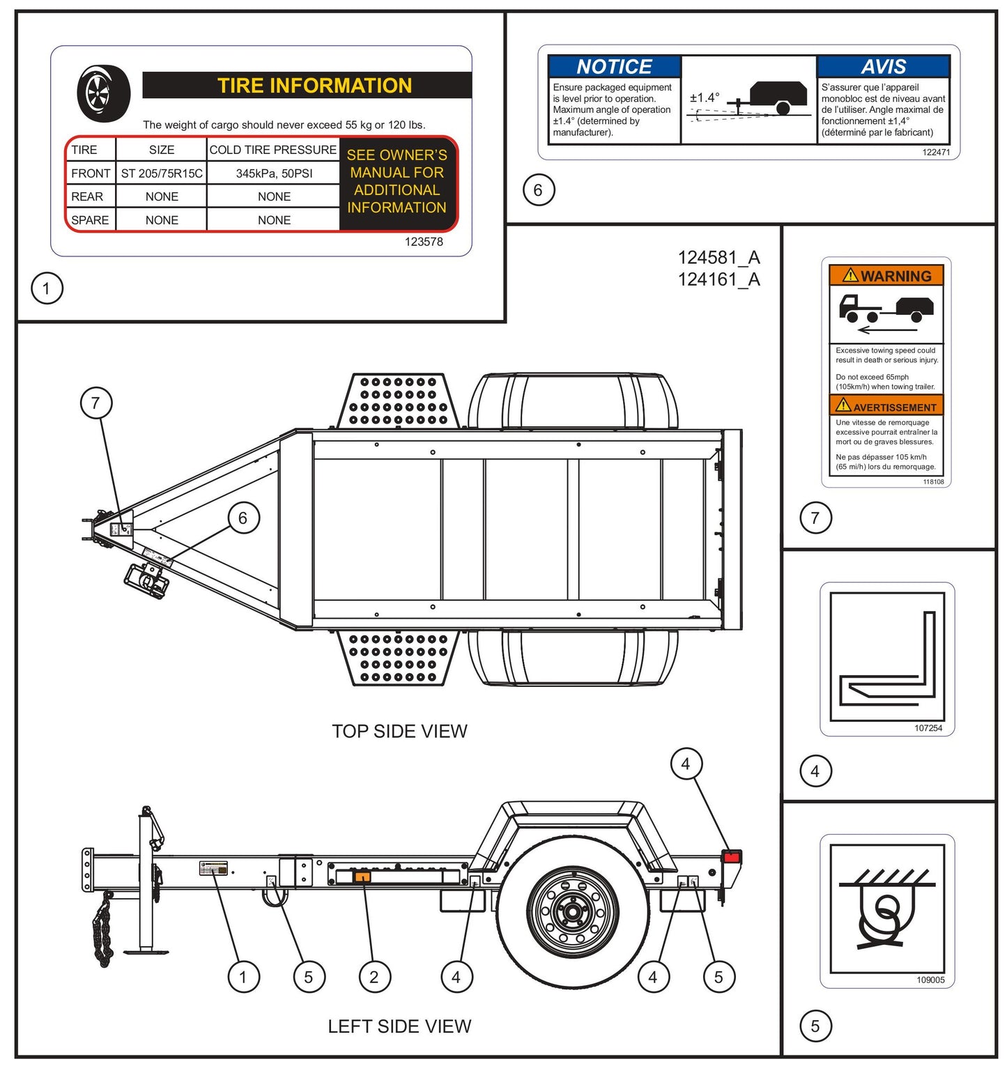 Trailer Decals (1 of 2) Assembly Parts for MAXI-POWER 25 (48-000001 and UP) by Allmand