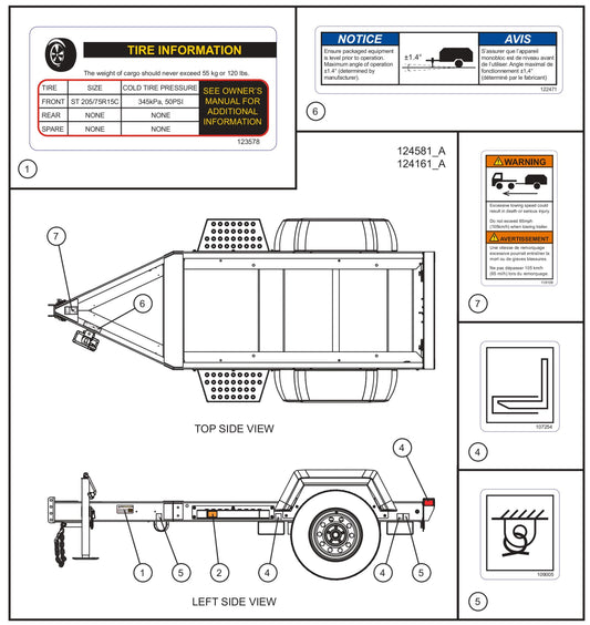 Trailer Decals (1 of 2) Assembly Parts for MAXI-POWER 25 (48-000001 and UP) by Allmand