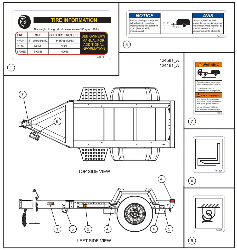 Trailer Decals (1 of 2) Assembly Parts for MAXI-POWER 25 (48-000001 and UP) by Allmand