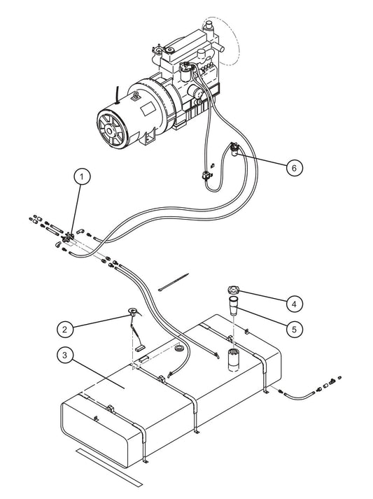 Fuel Tank and Filters Group Assembly Parts for MAXI-POWER 40 (22-000001 and UP) by Allmand