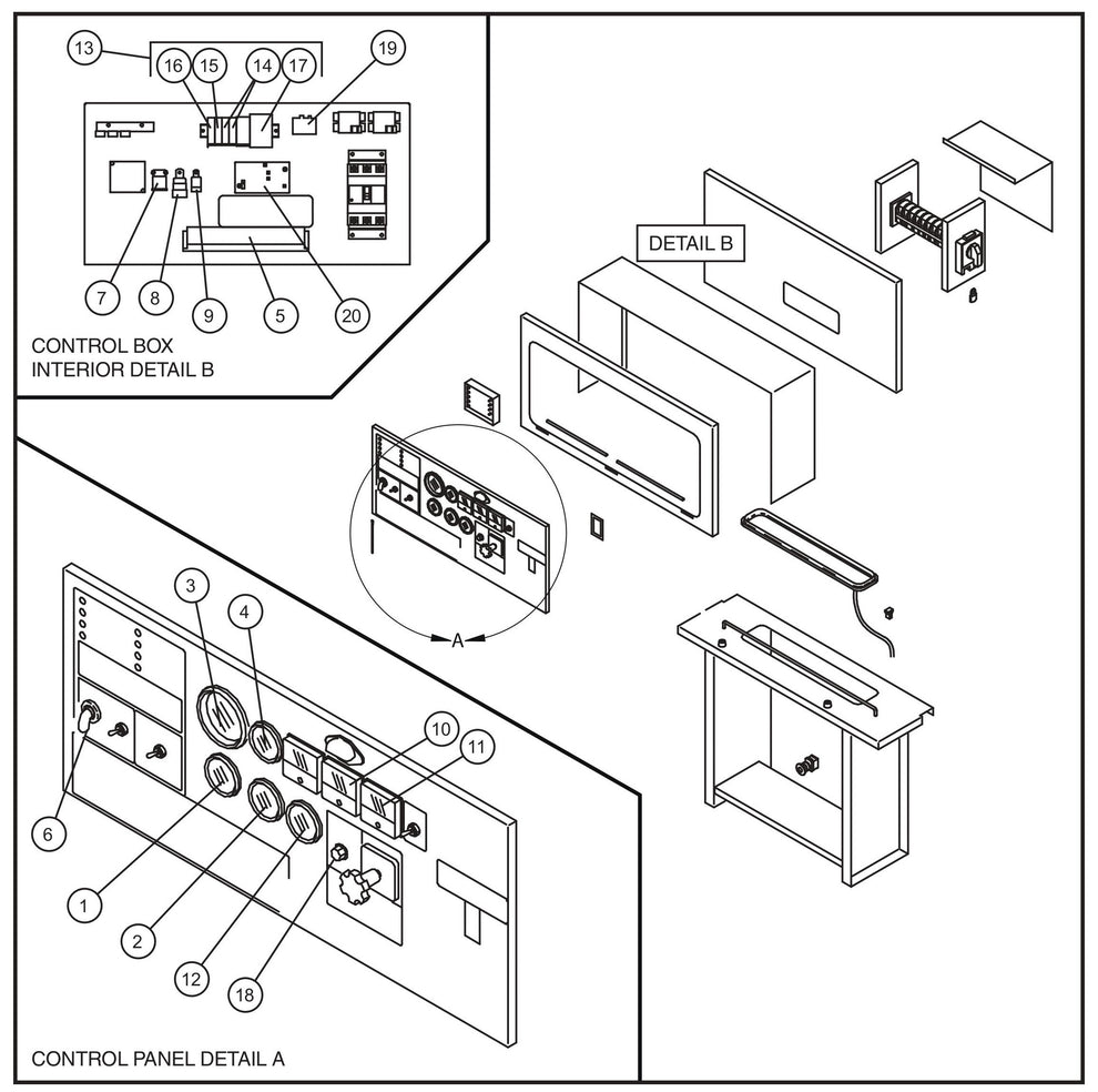 Control Box Electrical Group Assembly Parts for MAXI-POWER 40 (22-000001 and UP) by Allmand