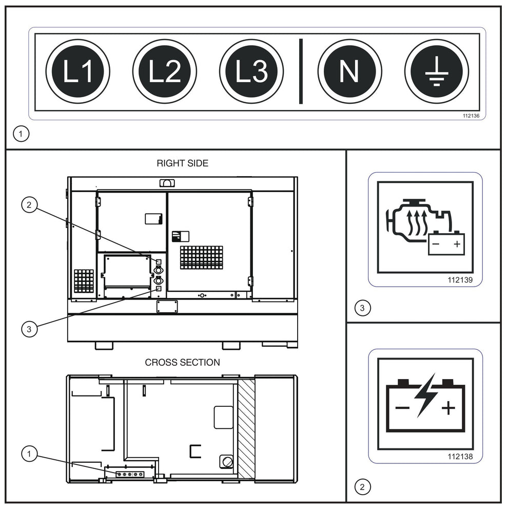Cam Lock and Arctic Package Decals Assembly Parts for MAXI-POWER 40 (22-000001 and UP) by Allmand