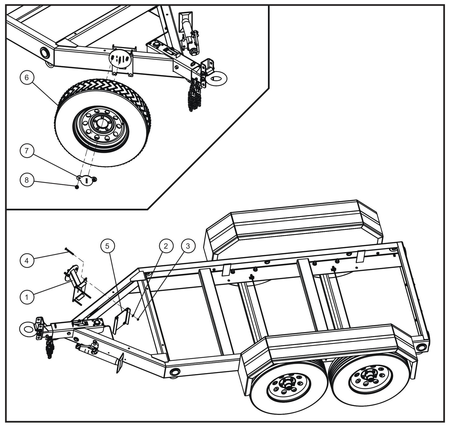 Spare Tire Group Assembly Parts for MAXI-POWER 45 (T4F) (23-000001 and UP) by Allmand