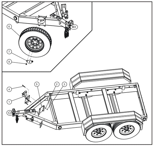 Spare Tire Group Assembly Parts for MAXI-POWER 45 (T4F) (23-000001 and UP) by Allmand