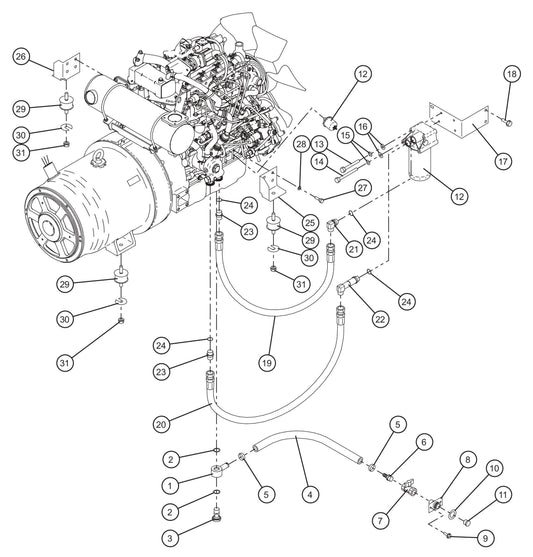Isuzu 4LE2X Engine Group Assembly Parts for MAXI-POWER 45 (T4F) (23-000001 and UP) by Allmand