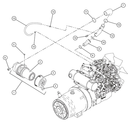 Engine Intake Group Assembly Parts for MAXI-POWER 45 (T4F) (23-000001 and UP) by Allmand