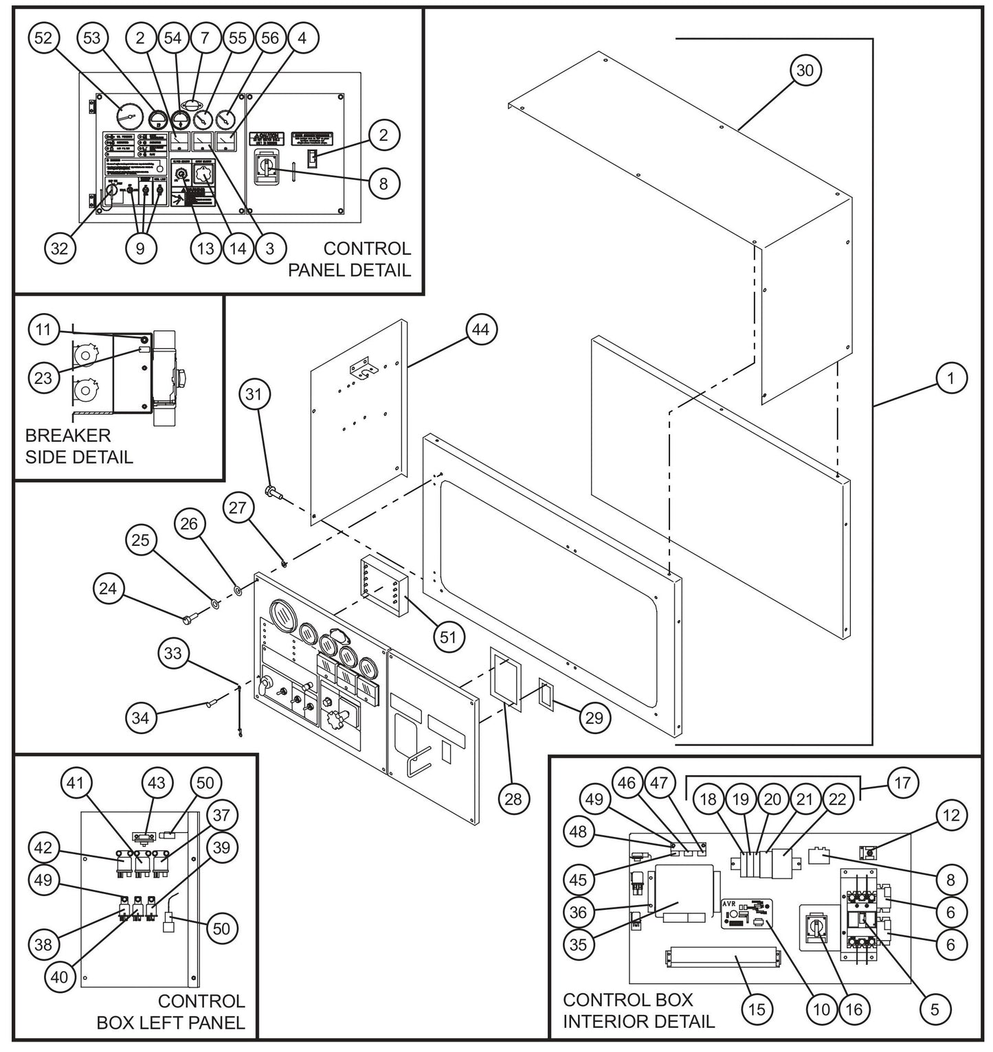 Control Box Group Assembly Parts for MAXI-POWER 45 (T4F) (23-000001 and UP) by Allmand