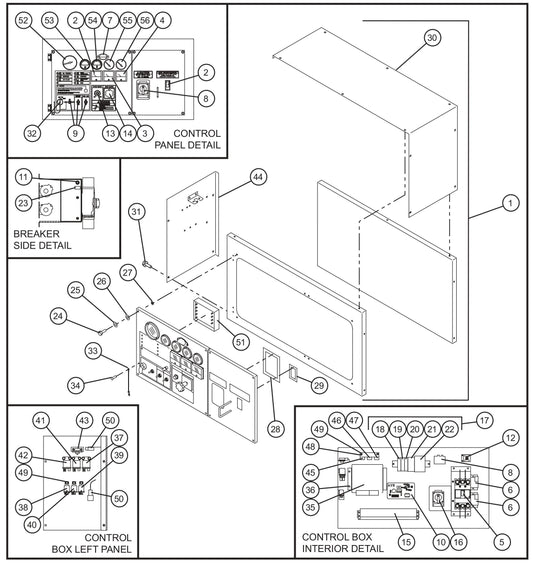 Control Box Group Assembly Parts for MAXI-POWER 45 (T4F) (23-000001 and UP) by Allmand