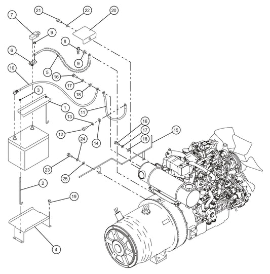 Battery Cables Group Assembly Parts for MAXI-POWER 45 (T4F) (23-000001 and UP) by Allmand
