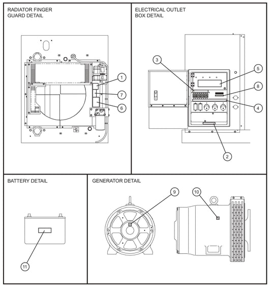 Electrical Decals Assembly Parts for MAXI-POWER 45 (T4F) (23-000001 and UP) by Allmand