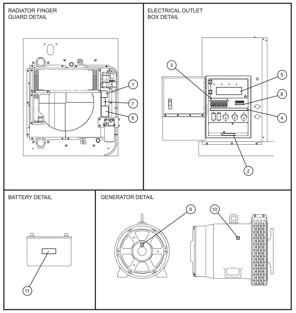Electrical Decals Assembly Parts for MAXI-POWER 45 (T4F) (23-000001 and UP) by Allmand