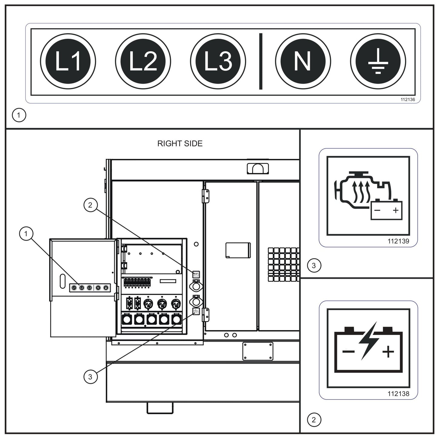 Cam Lock and Arctic Package Decals Assembly Parts for MAXI-POWER 45 (T4F) (23-000001 and UP) by Allmand