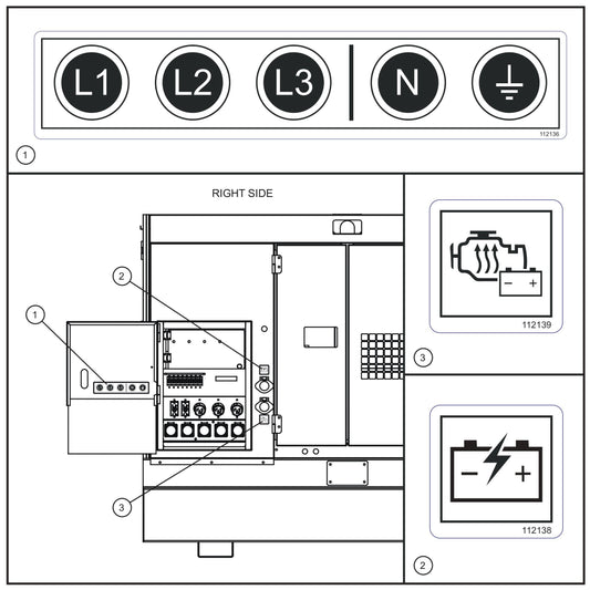 Cam Lock and Arctic Package Decals Assembly Parts for MAXI-POWER 45 (T4F) (23-000001 and UP) by Allmand