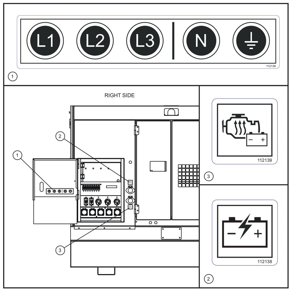 Cam Lock and Arctic Package Decals Assembly Parts for MAXI-POWER 45 (T4F) (23-000001 and UP) by Allmand