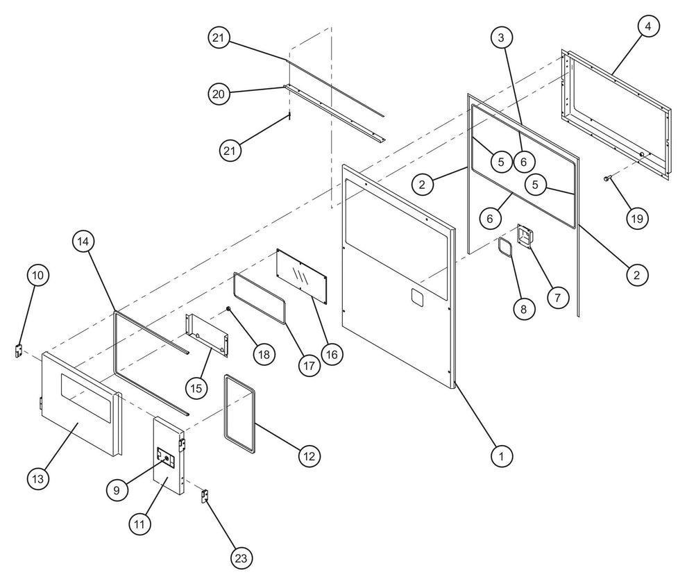 Rear Enclosure Panels Assembly Parts for MAXI-POWER 65 (T4F) (24-000500 and UP) by Allmand