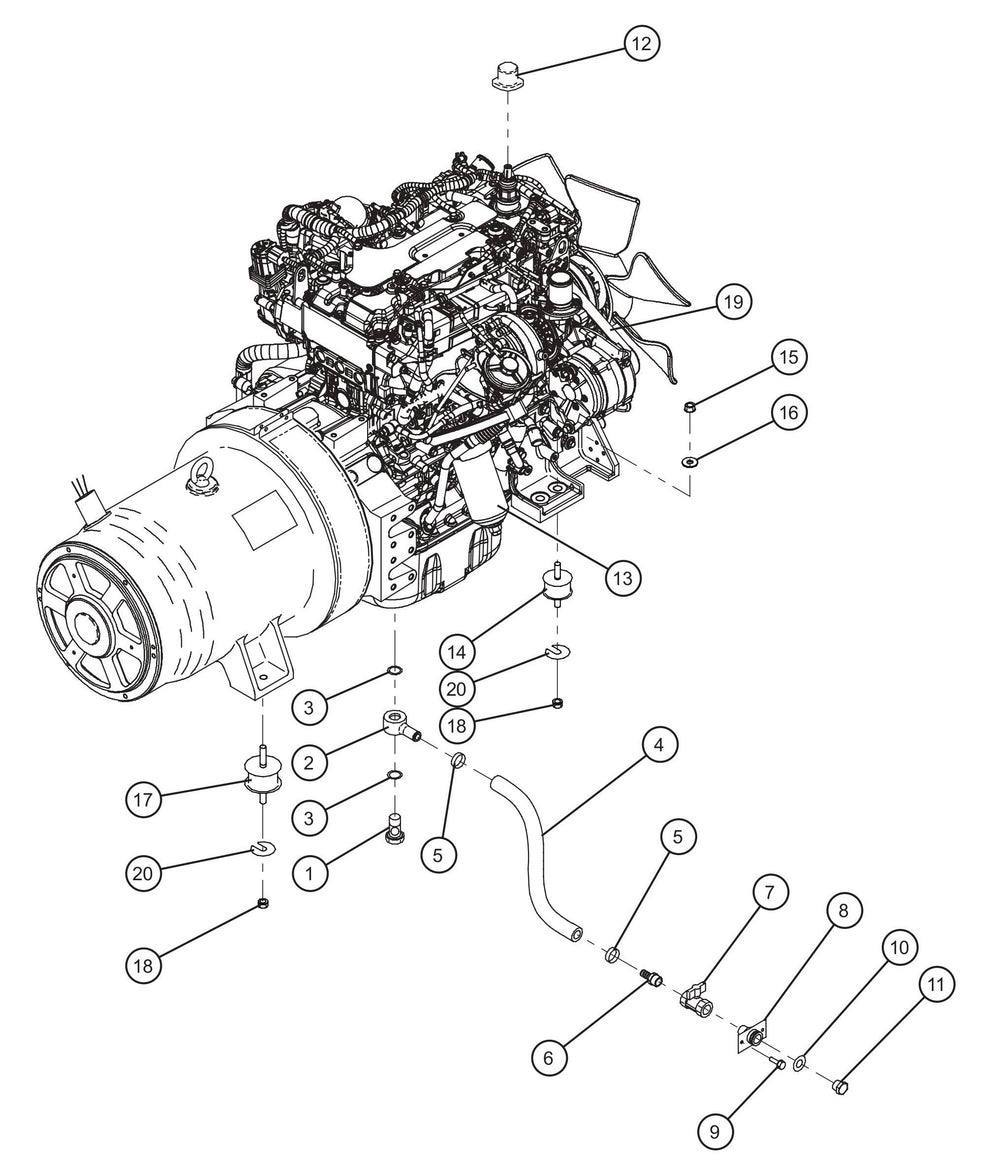 Isuzu 4JJ1X Engine Group Assembly Parts for MAXI-POWER 65 (T4F) (24-000500 and UP) by Allmand
