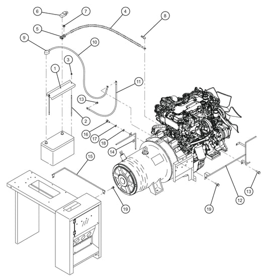Battery Cables Group Assembly Parts for MAXI-POWER 65 (T4F) (24-000500 and UP) by Allmand
