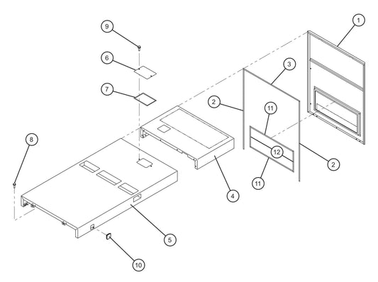 Front and Top Enclosure Panels Assembly Parts for MAXI-POWER 65 (T4F) (24-000500 and UP) by Allmand
