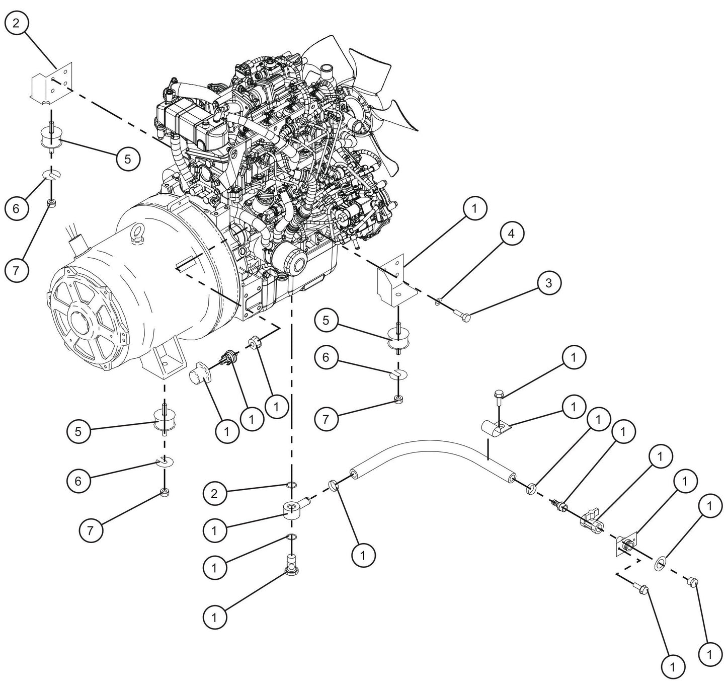 Isuzu 4LE2T Engine Group Assembly Parts for MAXI-POWER 25 (MP25) (T4F DSE CONTROLLER), (21-000001 and UP) by Allmand