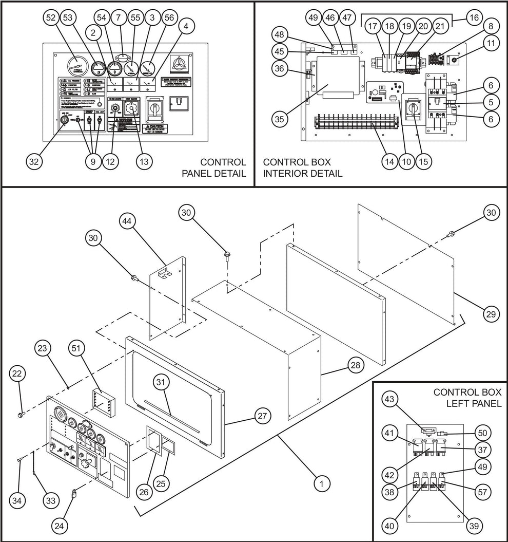Key Start Control Box Group Assembly Parts for MAXI-POWER 25 (MP25) (T4F DSE CONTROLLER), (21-000001 and UP) by Allmand