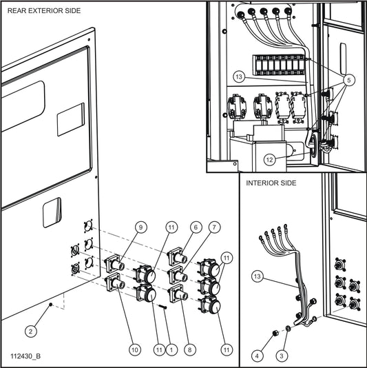 Key Start Cam Lock Door Group Assembly Parts for MAXI-POWER 25 (MP25) (T4F DSE CONTROLLER), (21-000001 and UP) by Allmand