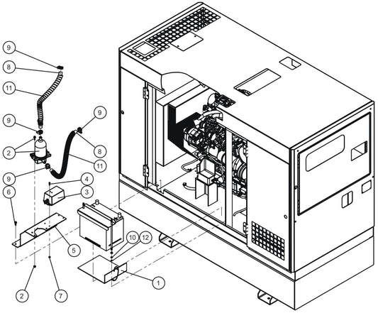 Key Start Block Heater, Battery Heater and Charger (1 of 2) Assembly Parts for MAXI-POWER 25 (MP25) (T4F DSE CONTROLLER), (21-000001 and UP) by Allmand