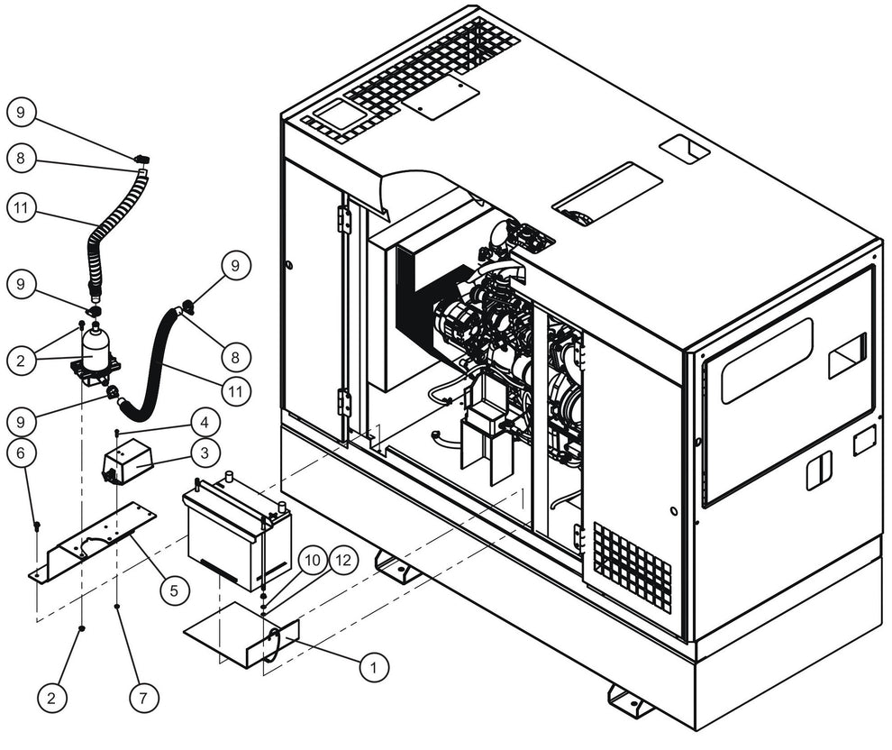 Key Start Block Heater, Battery Heater and Charger (1 of 2) Assembly Parts for MAXI-POWER 25 (MP25) (T4F DSE CONTROLLER), (21-000001 and UP) by Allmand