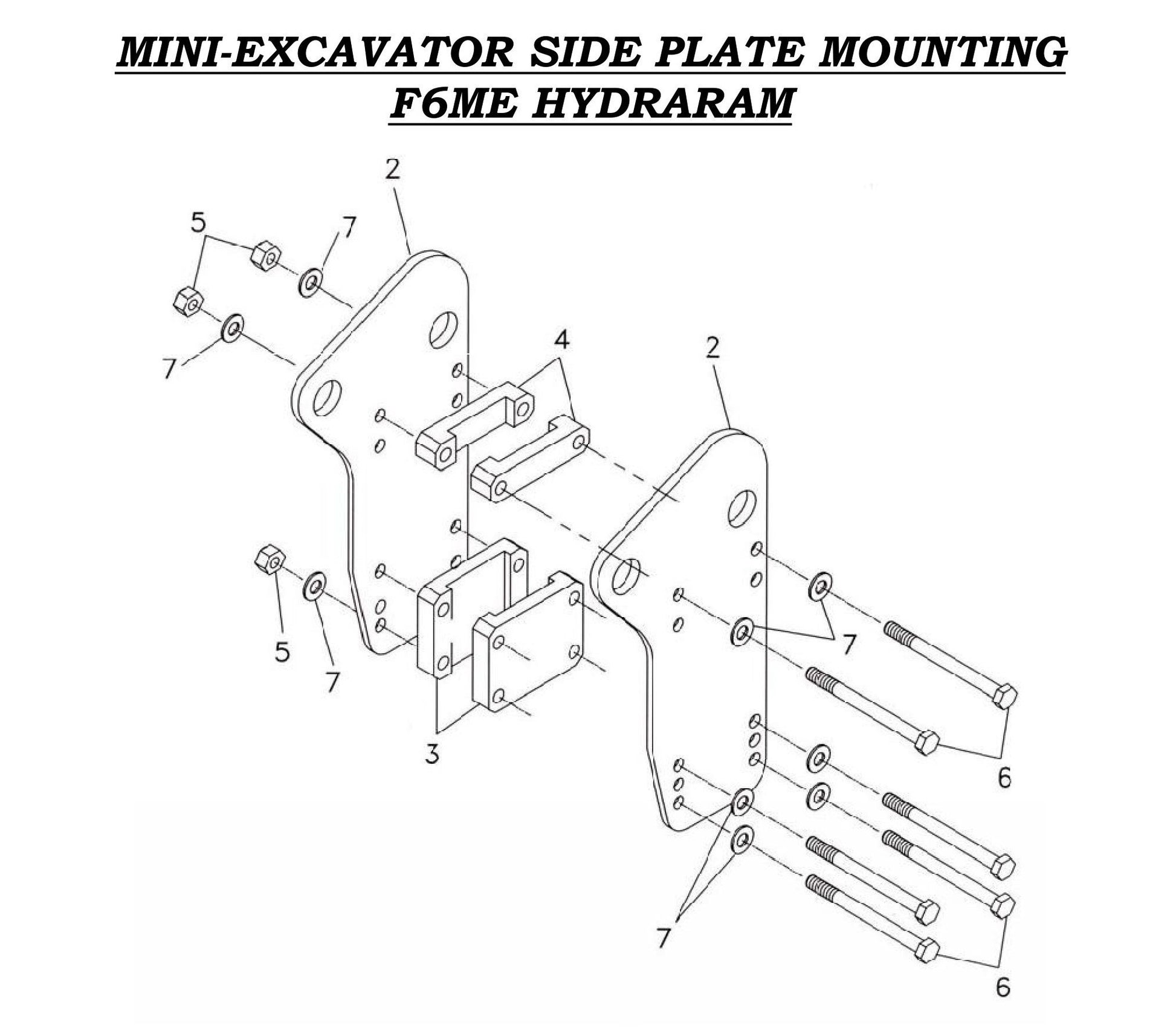Mini-Excavation Side Plate Mounting F6ME Hydraram