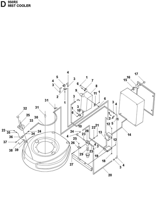 Mist Cooler Parts For HTC 950 RX By Husqvarna