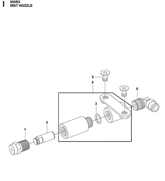 Mist Nozzle Parts For HTC 950 RX By Husqvarna