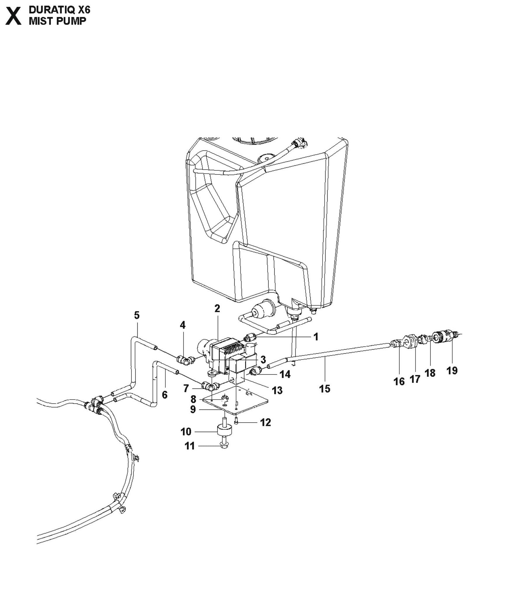 Mist Pump Parts For HTC X6 By Husqvarna