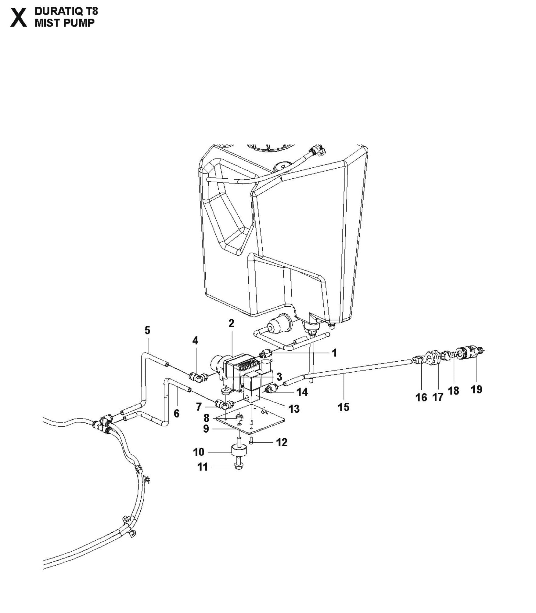 Mist Pump Parts For HTC T8 By Husqvarna