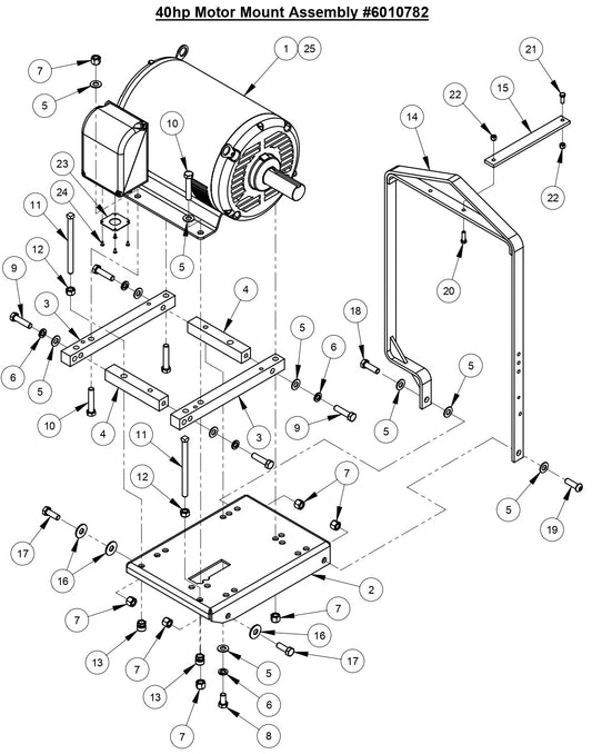 CC6540E 40HP Motor Mount Assembly