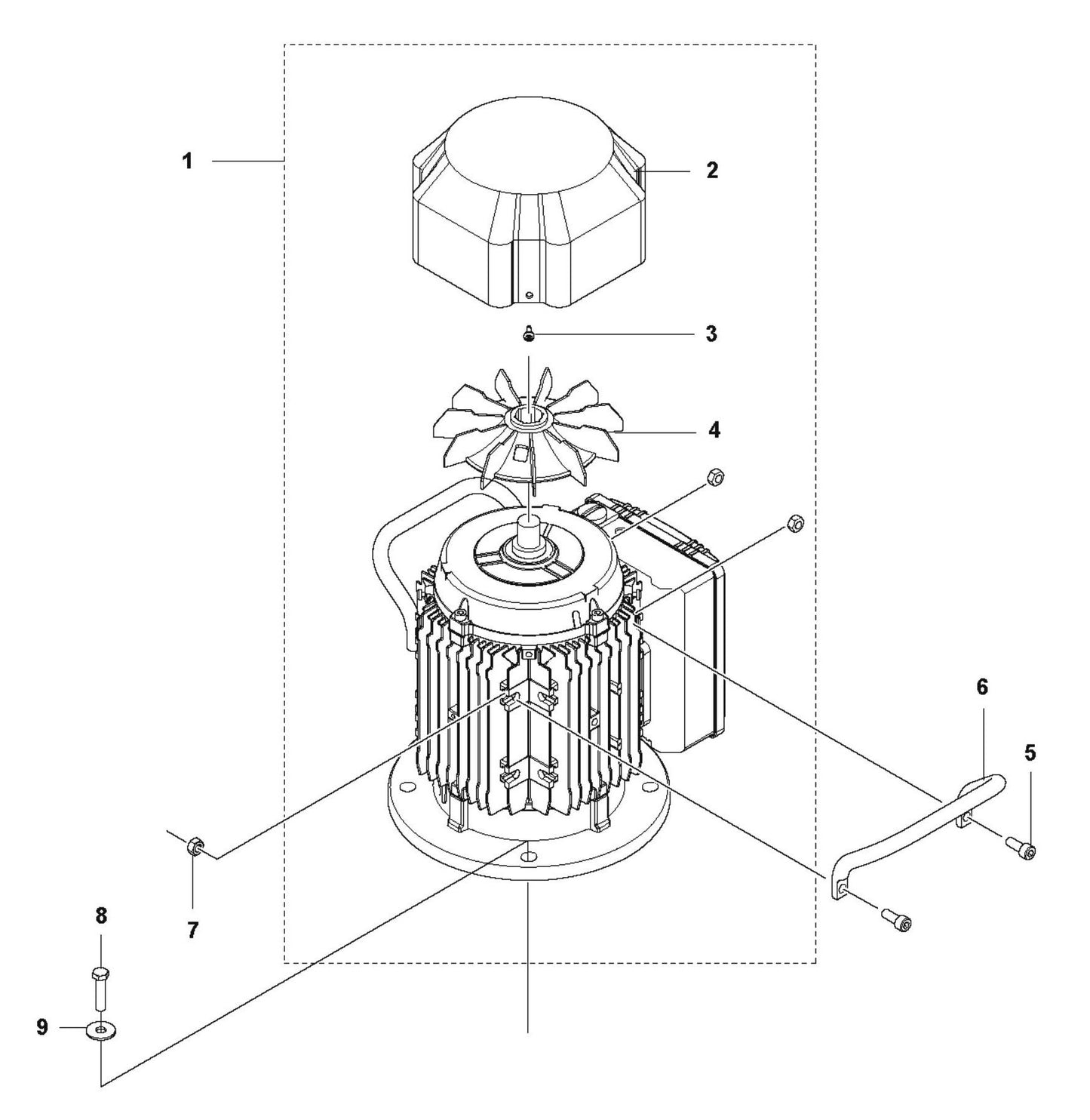 PG 450 v.3 Motor 1-Phase Assembly Parts by Husqvarna