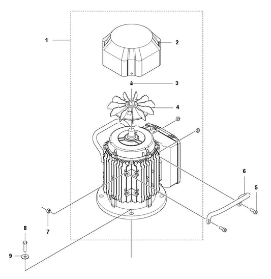 PG 450 v.3 Motor 1-Phase Assembly Parts by Husqvarna