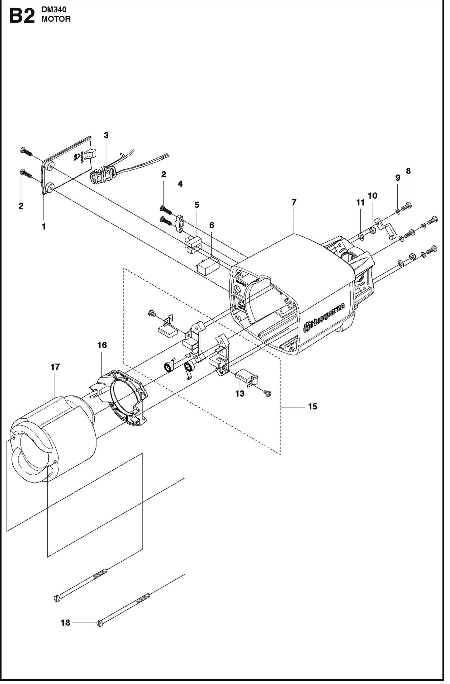 Motor Parts For Core Drill Motor DM 340 By Husqvarna