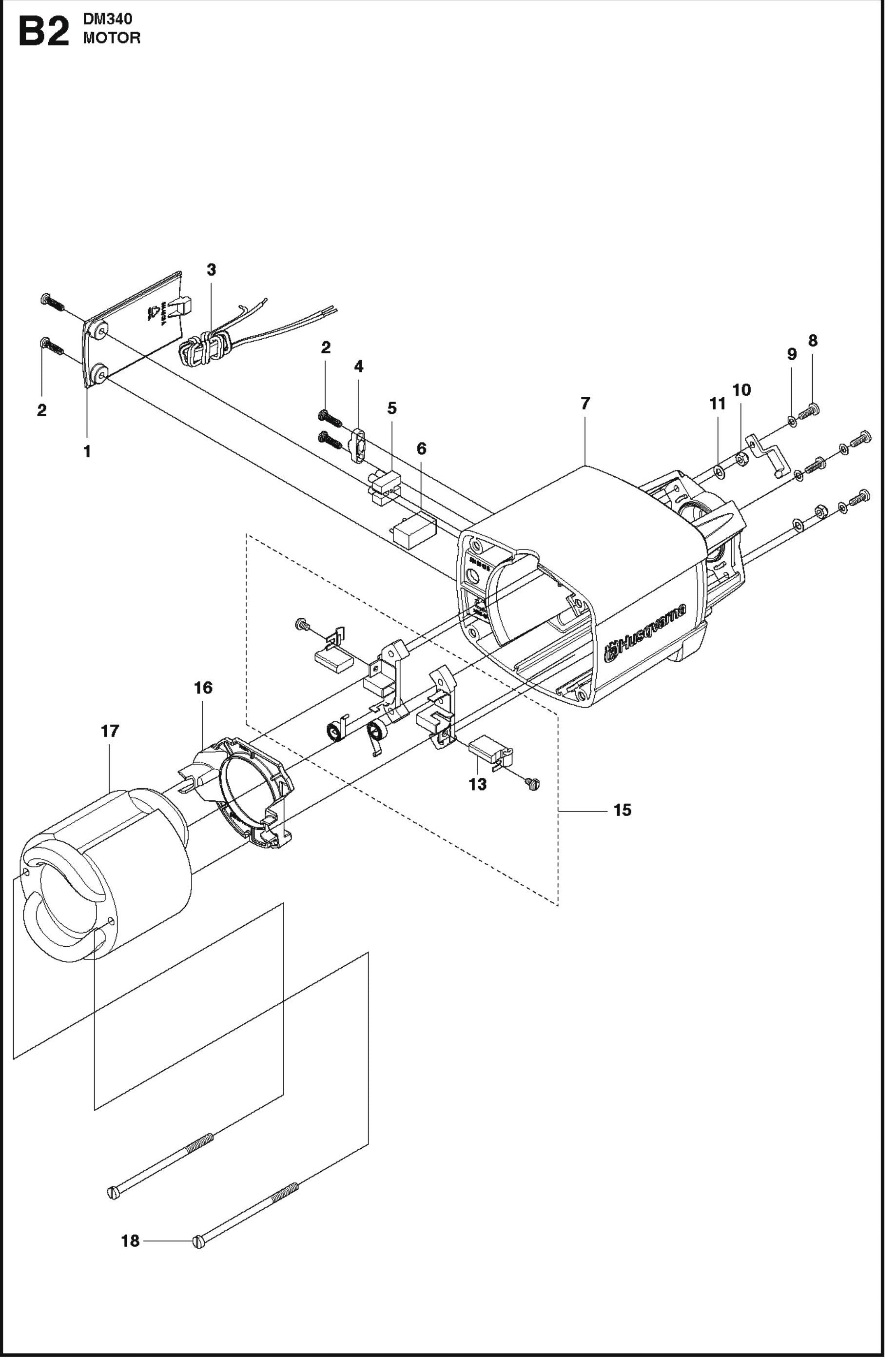 Motor Parts For Core Drill Motor DM 340 By Husqvarna