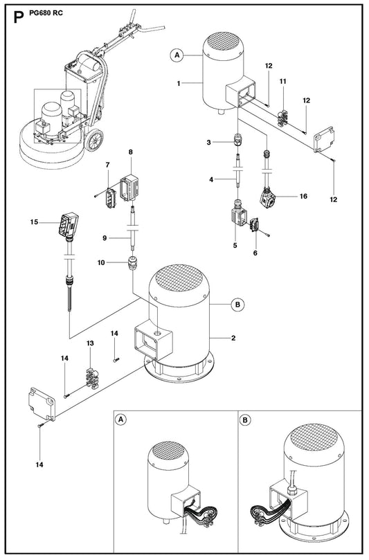 Motor Accessories Parts For PG 680 RC By Husqvarna