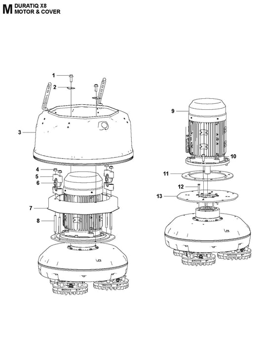 Motor And Cover Parts For HTC X8 By Husqvarna