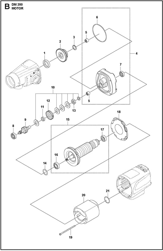Motors Parts For DM 200 By Husqvarna